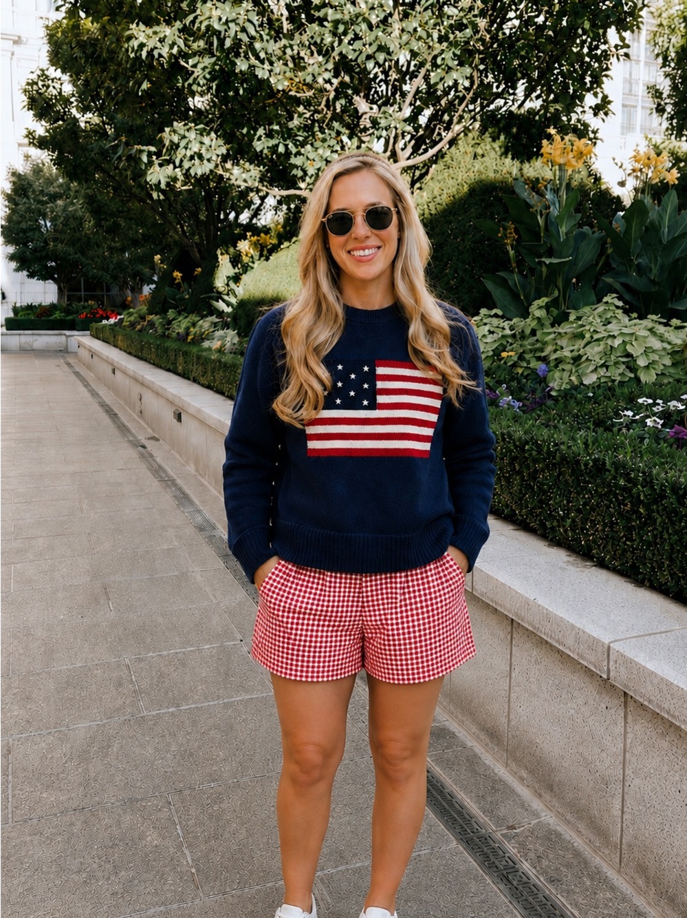 🇺🇸 NWT Quince 100% Organic Cotton American Flag Sweater